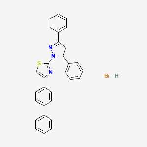 molecular formula C30H24BrN3S B4972808 4-(4-biphenylyl)-2-(3,5-diphenyl-4,5-dihydro-1H-pyrazol-1-yl)-1,3-thiazole hydrobromide 