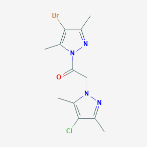 molecular formula C12H14BrClN4O B497281 4-bromo-1-[(4-chloro-3,5-dimethyl-1H-pyrazol-1-yl)acetyl]-3,5-dimethyl-1H-pyrazole 