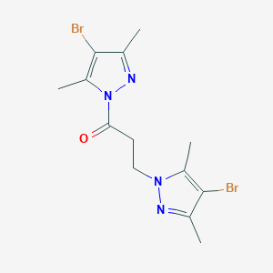 4-bromo-1-[3-(4-bromo-3,5-dimethyl-1H-pyrazol-1-yl)propanoyl]-3,5-dimethyl-1H-pyrazole
