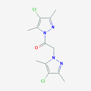 molecular formula C12H14Cl2N4O B497286 4-chloro-1-[(4-chloro-3,5-dimethyl-1H-pyrazol-1-yl)acetyl]-3,5-dimethyl-1H-pyrazole 