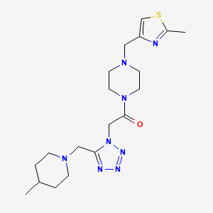 molecular formula C19H30N8OS B4972873 1-({5-[(4-methyl-1-piperidinyl)methyl]-1H-tetrazol-1-yl}acetyl)-4-[(2-methyl-1,3-thiazol-4-yl)methyl]piperazine 