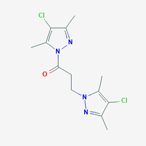 molecular formula C13H16Cl2N4O B497289 1,3-bis(4-chloro-3,5-dimethyl-1H-pyrazol-1-yl)propan-1-one CAS No. 957502-20-4