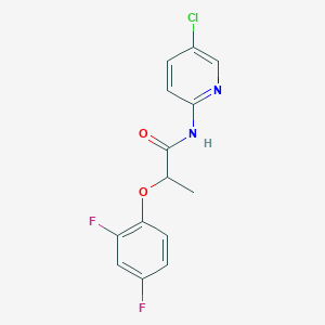molecular formula C14H11ClF2N2O2 B4972901 N-(5-chloro-2-pyridinyl)-2-(2,4-difluorophenoxy)propanamide 