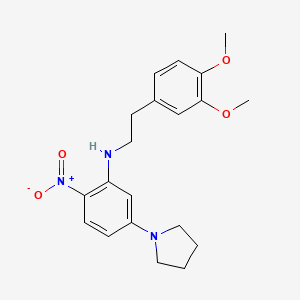 molecular formula C20H25N3O4 B4972917 N-[2-(3,4-dimethoxyphenyl)ethyl]-2-nitro-5-(1-pyrrolidinyl)aniline 