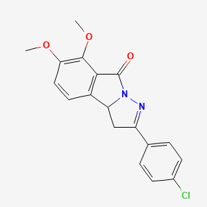 molecular formula C18H15ClN2O3 B4972923 2-(4-chlorophenyl)-6,7-dimethoxy-3,3a-dihydro-8H-pyrazolo[5,1-a]isoindol-8-one 