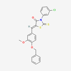 molecular formula C24H18ClNO3S2 B4972930 5-[4-(benzyloxy)-3-methoxybenzylidene]-3-(3-chlorophenyl)-2-thioxo-1,3-thiazolidin-4-one 