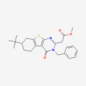 molecular formula C24H28N2O3S B4972946 methyl (3-benzyl-7-tert-butyl-4-oxo-3,4,5,6,7,8-hexahydro[1]benzothieno[2,3-d]pyrimidin-2-yl)acetate 