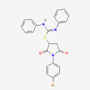 molecular formula C23H18BrN3O2S B4972954 1-(4-bromophenyl)-2,5-dioxo-3-pyrrolidinyl N,N'-diphenylimidothiocarbamate 