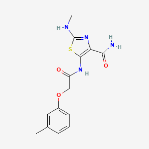 molecular formula C14H16N4O3S B4972958 2-(methylamino)-5-{[(3-methylphenoxy)acetyl]amino}-1,3-thiazole-4-carboxamide 