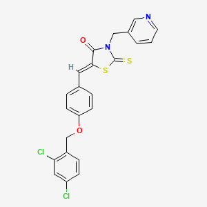 molecular formula C23H16Cl2N2O2S2 B4973007 5-{4-[(2,4-dichlorobenzyl)oxy]benzylidene}-3-(3-pyridinylmethyl)-2-thioxo-1,3-thiazolidin-4-one 