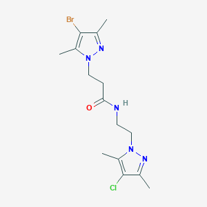 molecular formula C15H21BrClN5O B497301 3-(4-bromo-3,5-dimethyl-1H-pyrazol-1-yl)-N-[2-(4-chloro-3,5-dimethyl-1H-pyrazol-1-yl)ethyl]propanamide CAS No. 957502-50-0