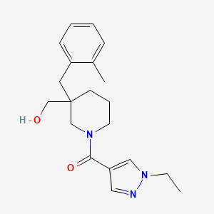 molecular formula C20H27N3O2 B4973022 [1-[(1-ethyl-1H-pyrazol-4-yl)carbonyl]-3-(2-methylbenzyl)-3-piperidinyl]methanol 