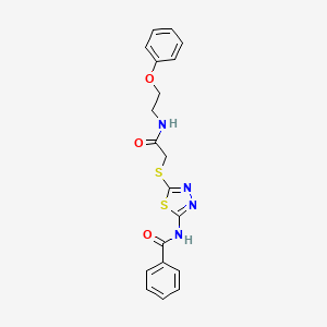 molecular formula C19H18N4O3S2 B4973035 N-[5-({2-oxo-2-[(2-phenoxyethyl)amino]ethyl}thio)-1,3,4-thiadiazol-2-yl]benzamide 