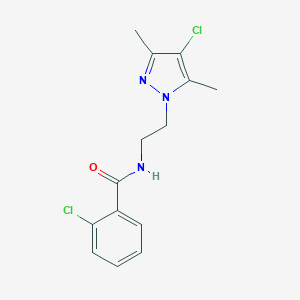 2-chloro-N-[2-(4-chloro-3,5-dimethyl-1H-pyrazol-1-yl)ethyl]benzamide