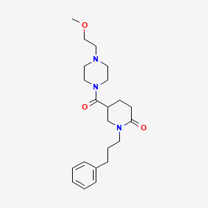 molecular formula C22H33N3O3 B4973074 5-{[4-(2-methoxyethyl)-1-piperazinyl]carbonyl}-1-(3-phenylpropyl)-2-piperidinone 