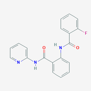 molecular formula C19H14FN3O2 B4973080 2-fluoro-N-{2-[(2-pyridinylamino)carbonyl]phenyl}benzamide 