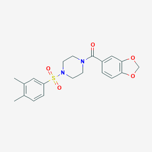 1-(1,3-Benzodioxol-5-ylcarbonyl)-4-[(3,4-dimethylphenyl)sulfonyl]piperazine