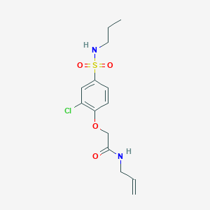 molecular formula C14H19ClN2O4S B4973090 N-allyl-2-{2-chloro-4-[(propylamino)sulfonyl]phenoxy}acetamide 