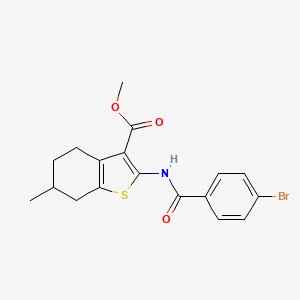 molecular formula C18H18BrNO3S B4973101 methyl 2-[(4-bromobenzoyl)amino]-6-methyl-4,5,6,7-tetrahydro-1-benzothiophene-3-carboxylate 
