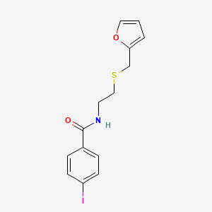 molecular formula C14H14INO2S B4973132 N-{2-[(2-furylmethyl)thio]ethyl}-4-iodobenzamide 