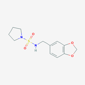 molecular formula C12H16N2O4S B497314 N-(1,3-benzodioxol-5-ylmethyl)-1-pyrrolidinesulfonamide CAS No. 927640-98-0
