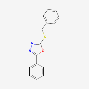 molecular formula C15H12N2OS B4973140 2-(benzylthio)-5-phenyl-1,3,4-oxadiazole 