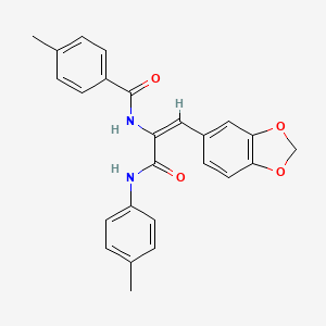 molecular formula C25H22N2O4 B4973144 N-(2-(1,3-benzodioxol-5-yl)-1-{[(4-methylphenyl)amino]carbonyl}vinyl)-4-methylbenzamide 
