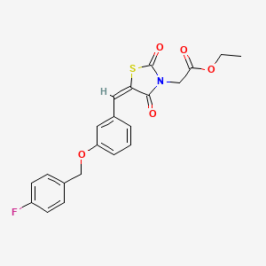 ethyl (5-{3-[(4-fluorobenzyl)oxy]benzylidene}-2,4-dioxo-1,3-thiazolidin-3-yl)acetate