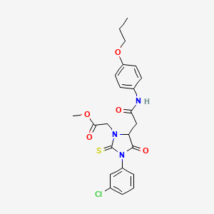 methyl (3-(3-chlorophenyl)-4-oxo-5-{2-oxo-2-[(4-propoxyphenyl)amino]ethyl}-2-thioxo-1-imidazolidinyl)acetate