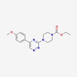 ethyl 4-[5-(4-methoxyphenyl)-1,2,4-triazin-3-yl]-1-piperazinecarboxylate