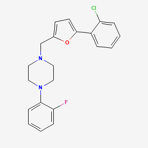 molecular formula C21H20ClFN2O B4973190 1-{[5-(2-chlorophenyl)-2-furyl]methyl}-4-(2-fluorophenyl)piperazine 
