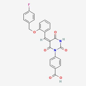 molecular formula C25H17FN2O6 B4973197 4-[5-{2-[(4-fluorobenzyl)oxy]benzylidene}-2,4,6-trioxotetrahydro-1(2H)-pyrimidinyl]benzoic acid 
