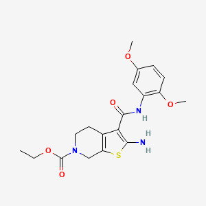 molecular formula C19H23N3O5S B4973210 ethyl 2-amino-3-{[(2,5-dimethoxyphenyl)amino]carbonyl}-4,7-dihydrothieno[2,3-c]pyridine-6(5H)-carboxylate 