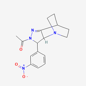 molecular formula C16H18N4O3 B4973229 4-acetyl-3-(3-nitrophenyl)-1,4,5-triazatricyclo[5.2.2.0~2,6~]undec-5-ene 