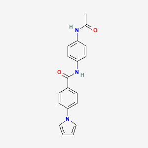 molecular formula C19H17N3O2 B4973249 N-[4-(acetylamino)phenyl]-4-(1H-pyrrol-1-yl)benzamide 