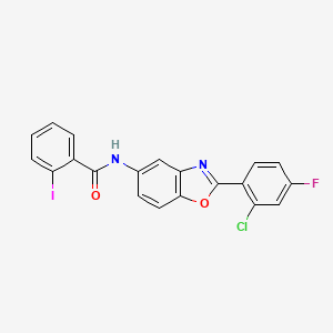 N-[2-(2-chloro-4-fluorophenyl)-1,3-benzoxazol-5-yl]-2-iodobenzamide