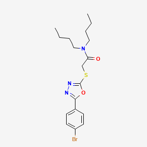 molecular formula C18H24BrN3O2S B4973309 2-{[5-(4-bromophenyl)-1,3,4-oxadiazol-2-yl]thio}-N,N-dibutylacetamide 