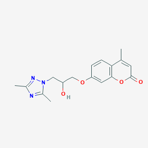 molecular formula C17H19N3O4 B497331 7-(3-(3,5-dimethyl-1H-1,2,4-triazol-1-yl)-2-hydroxypropoxy)-4-methyl-2H-chromen-2-one CAS No. 878416-57-0