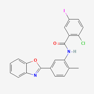 molecular formula C21H14ClIN2O2 B4973312 N-[5-(1,3-benzoxazol-2-yl)-2-methylphenyl]-2-chloro-5-iodobenzamide 