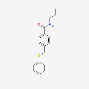 molecular formula C18H21NOS B4973319 4-{[(4-methylphenyl)thio]methyl}-N-propylbenzamide 