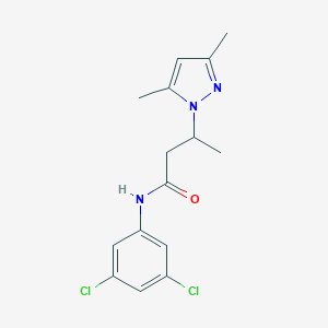 molecular formula C15H17Cl2N3O B497333 N-(3,5-dichlorophenyl)-3-(3,5-dimethyl-1H-pyrazol-1-yl)butanamide CAS No. 957502-61-3