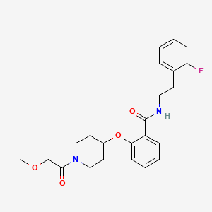 molecular formula C23H27FN2O4 B4973334 N-[2-(2-fluorophenyl)ethyl]-2-{[1-(methoxyacetyl)-4-piperidinyl]oxy}benzamide 