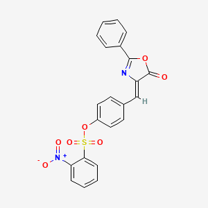 molecular formula C22H14N2O7S B4973349 4-[(5-oxo-2-phenyl-1,3-oxazol-4(5H)-ylidene)methyl]phenyl 2-nitrobenzenesulfonate 