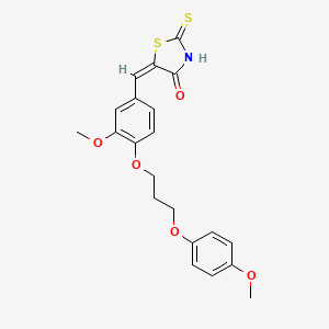 molecular formula C21H21NO5S2 B4973354 5-{3-methoxy-4-[3-(4-methoxyphenoxy)propoxy]benzylidene}-2-thioxo-1,3-thiazolidin-4-one 