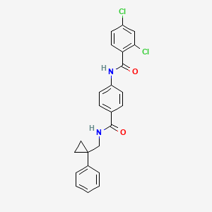 molecular formula C24H20Cl2N2O2 B4973357 2,4-dichloro-N-[4-({[(1-phenylcyclopropyl)methyl]amino}carbonyl)phenyl]benzamide 