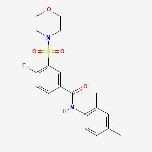 molecular formula C19H21FN2O4S B4973405 N-(2,4-dimethylphenyl)-4-fluoro-3-(4-morpholinylsulfonyl)benzamide 