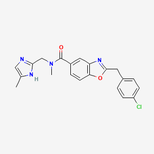 2-(4-chlorobenzyl)-N-methyl-N-[(4-methyl-1H-imidazol-2-yl)methyl]-1,3-benzoxazole-5-carboxamide