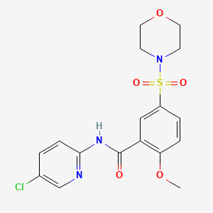 molecular formula C17H18ClN3O5S B4973422 N-(5-chloro-2-pyridinyl)-2-methoxy-5-(4-morpholinylsulfonyl)benzamide 