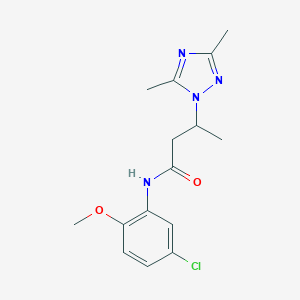N-(5-chloro-2-methoxyphenyl)-3-(3,5-dimethyl-1H-1,2,4-triazol-1-yl)butanamide