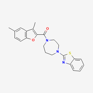 molecular formula C23H23N3O2S B4973473 2-{4-[(3,5-dimethyl-1-benzofuran-2-yl)carbonyl]-1,4-diazepan-1-yl}-1,3-benzothiazole 